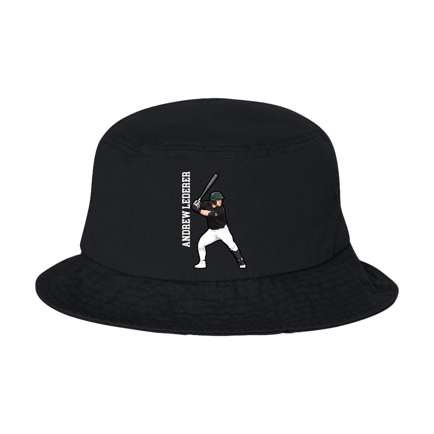 Bucket Cap — Name Vertical in Black