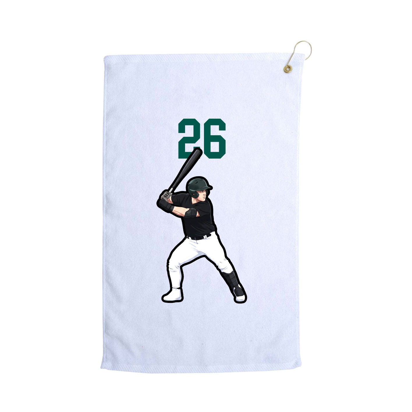 Golf Towel — Number Top in White