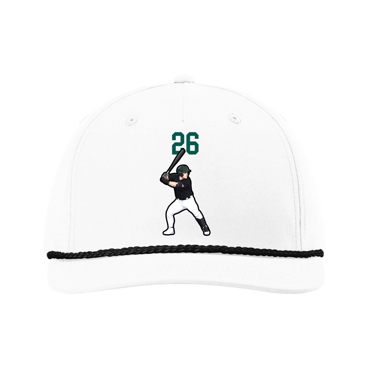 Five-Panel Classic Rope Cap — Number Top in White