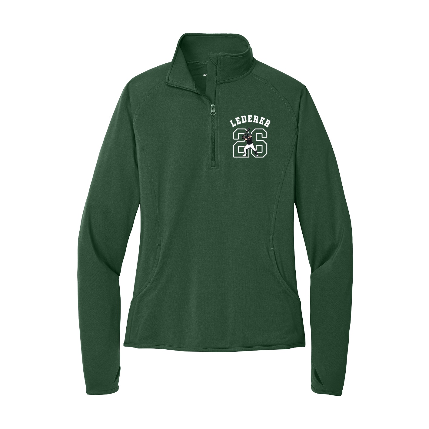 Women's Q-Zip Pullover — Shirsey Arch in Green