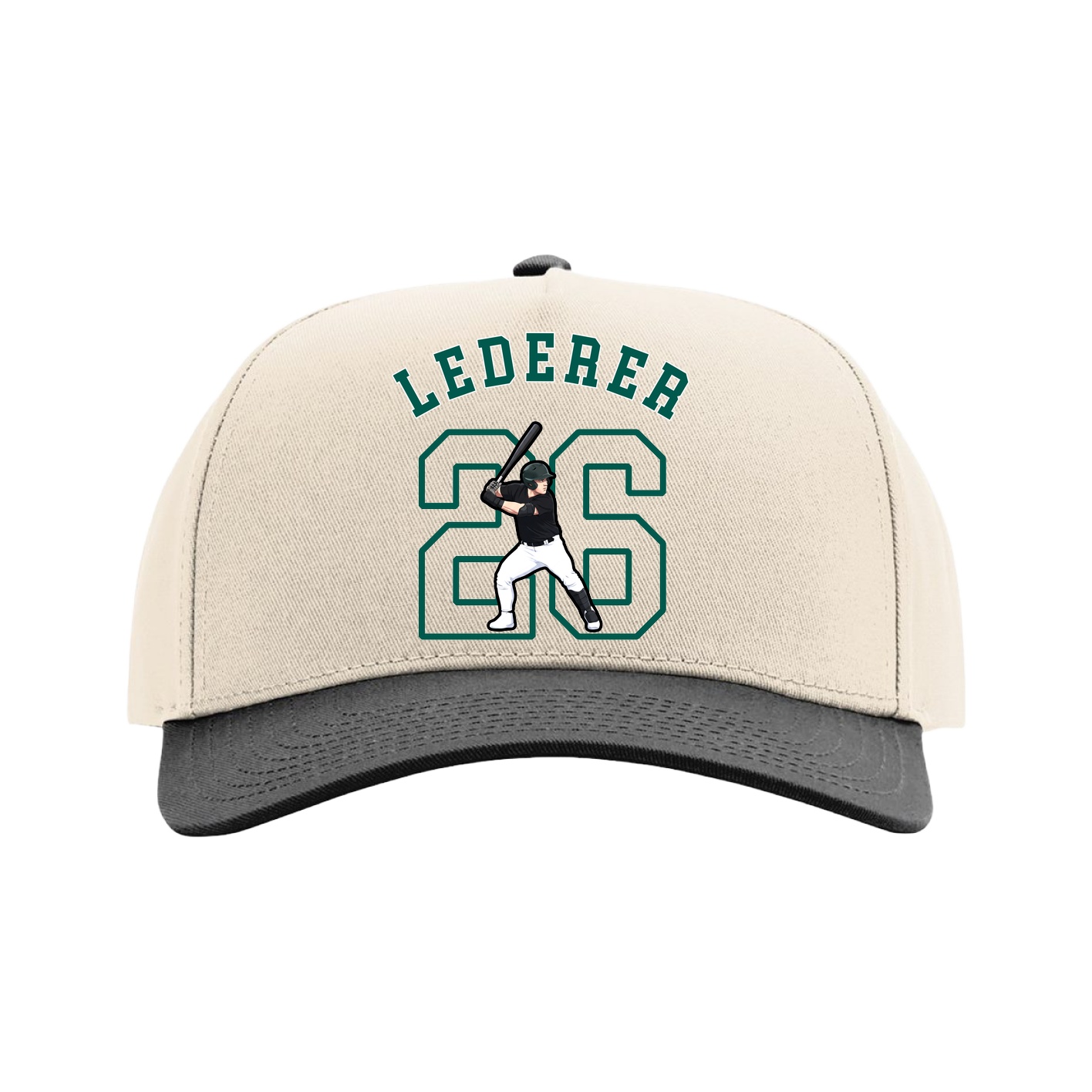 Full Fabric Five-Panel Champ Cap — Shirsey Arch in Cream/Black