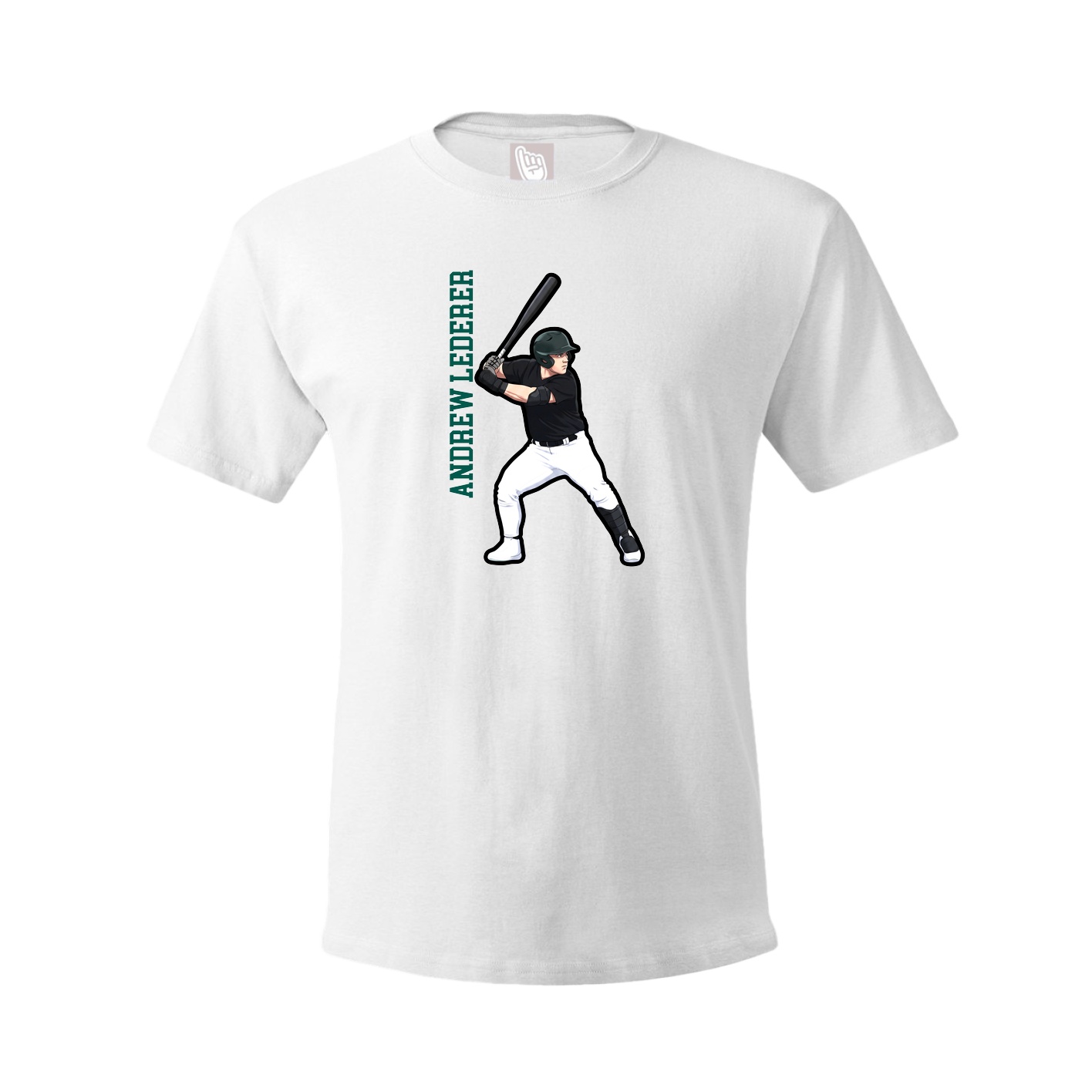 Tee — Name Vertical in White