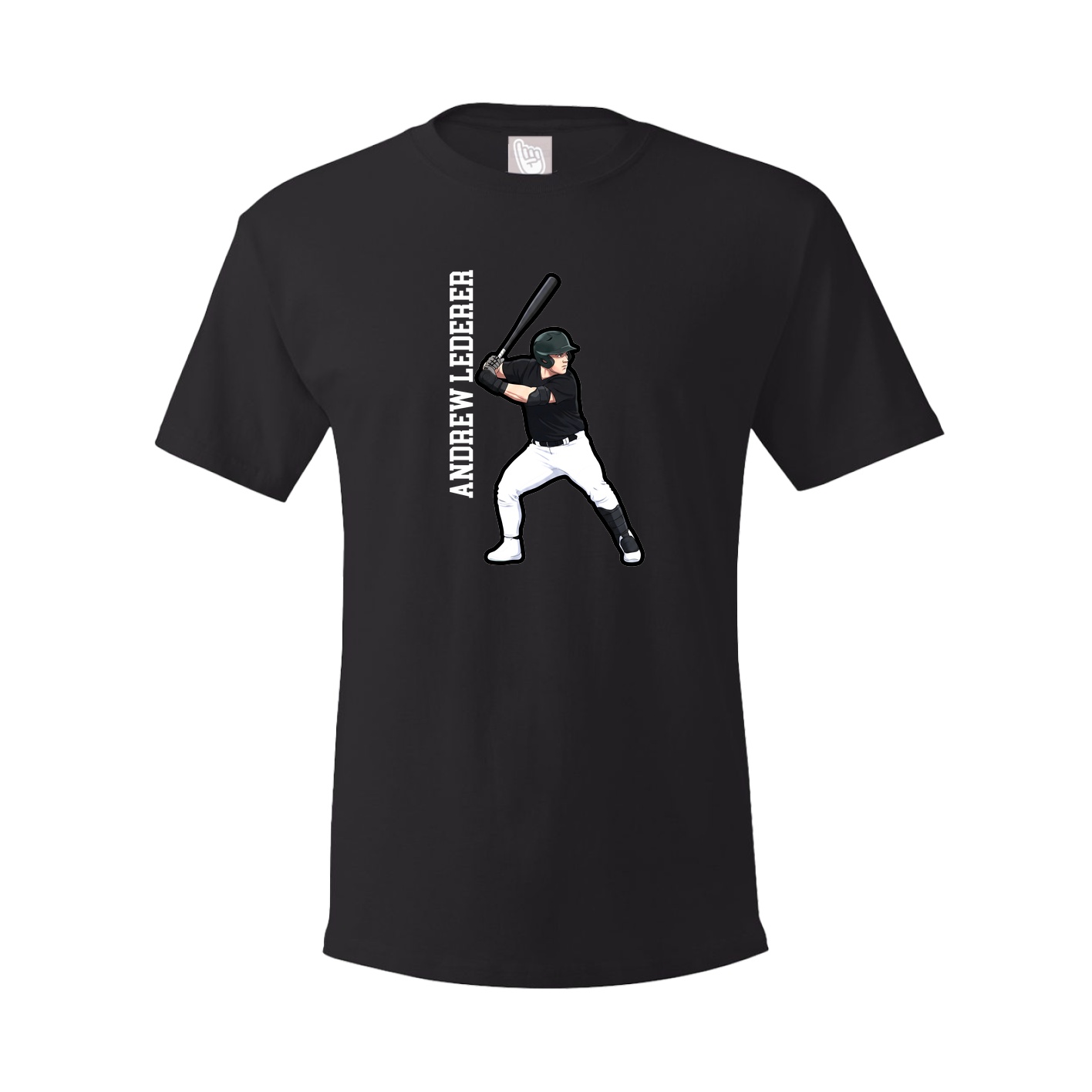 Youth Tee — Name Vertical in Black