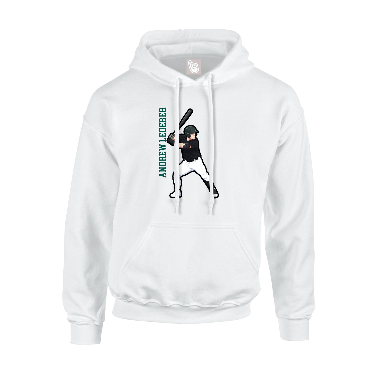 Hoodie — Name Vertical in White
