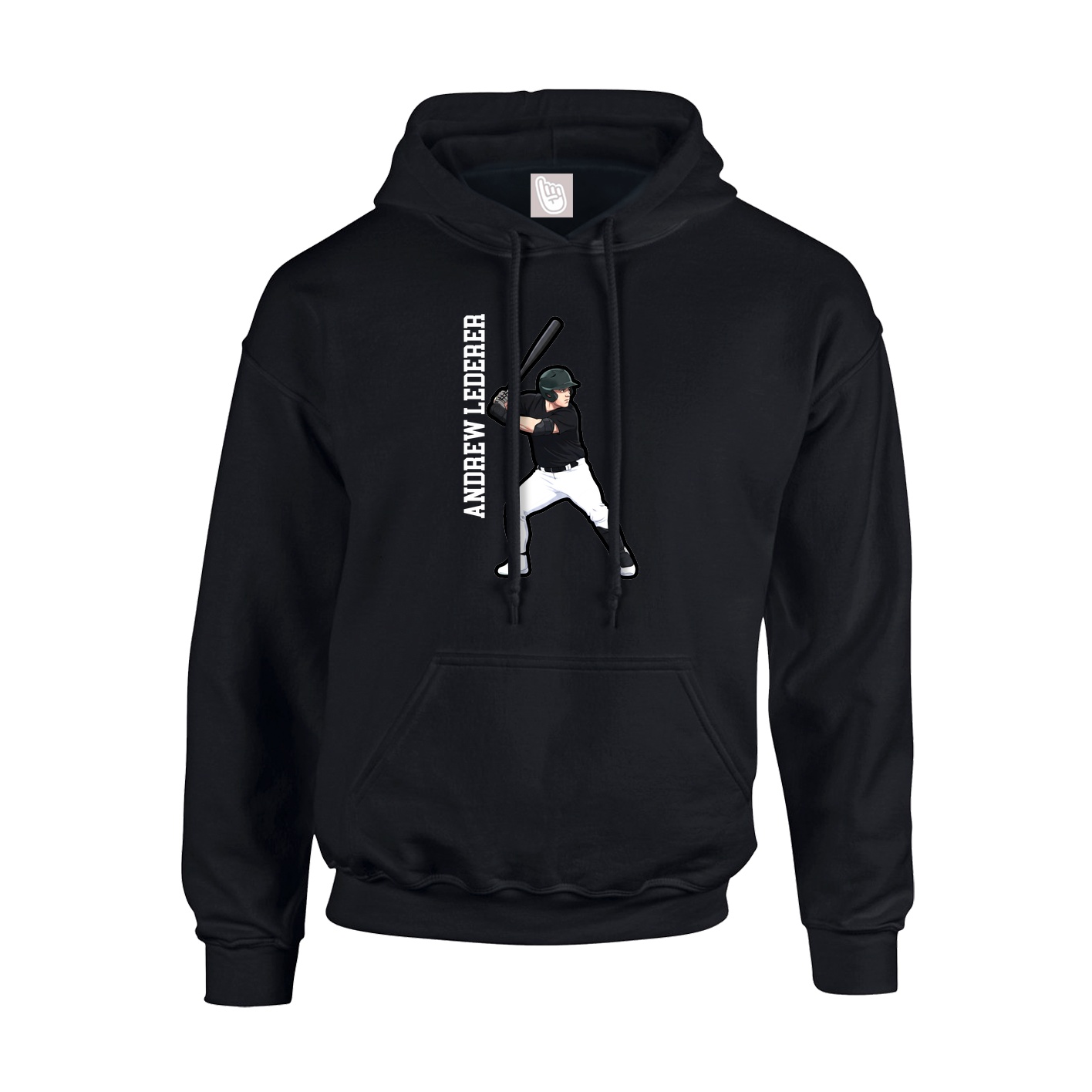 Youth Hoodie — Name Vertical in Black