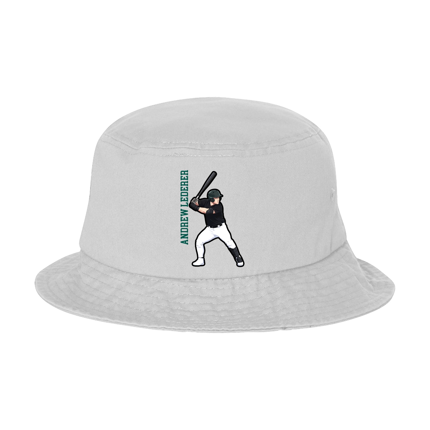 Bucket Cap — Name Vertical in White