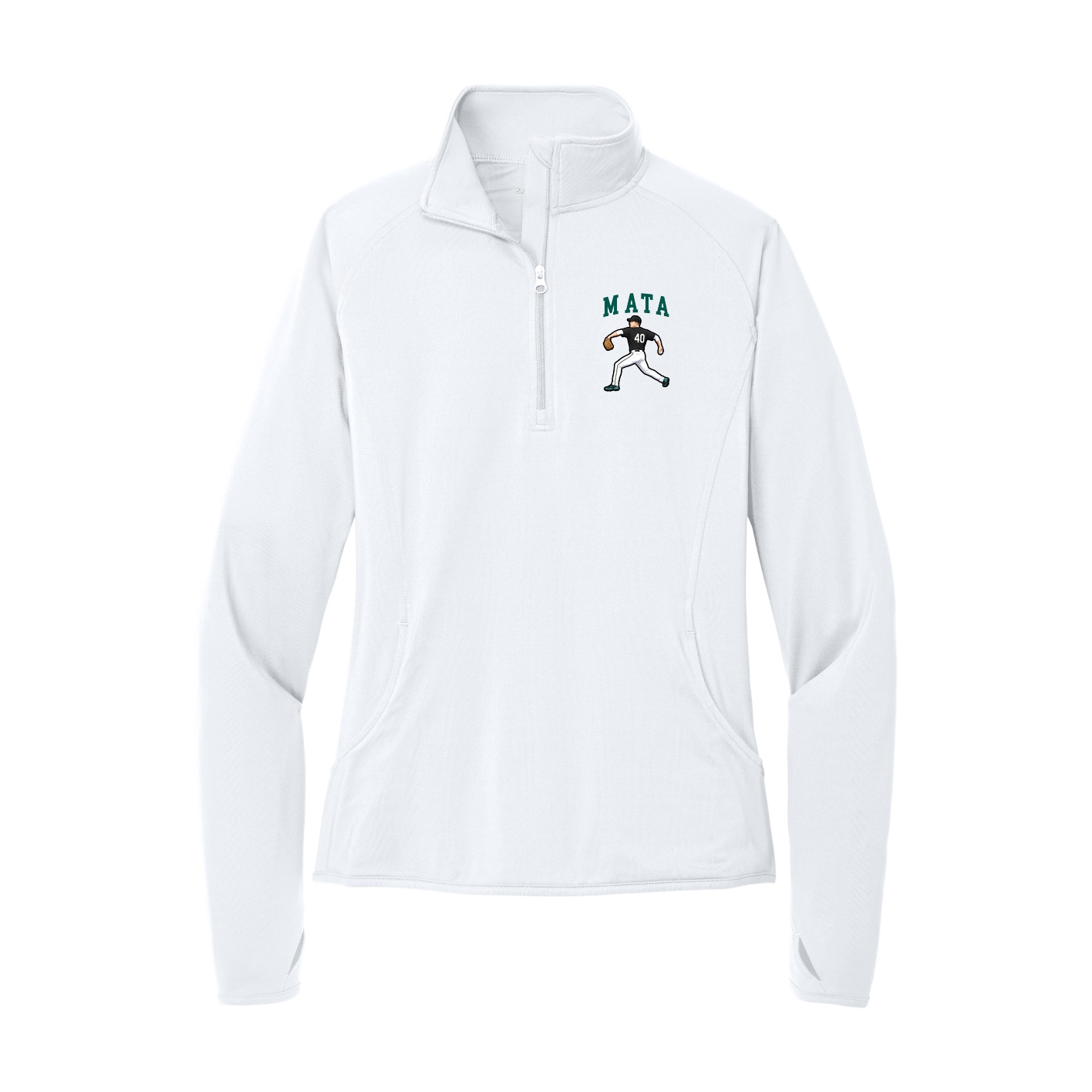 Women's Q-Zip Pullover — Shirsey in White