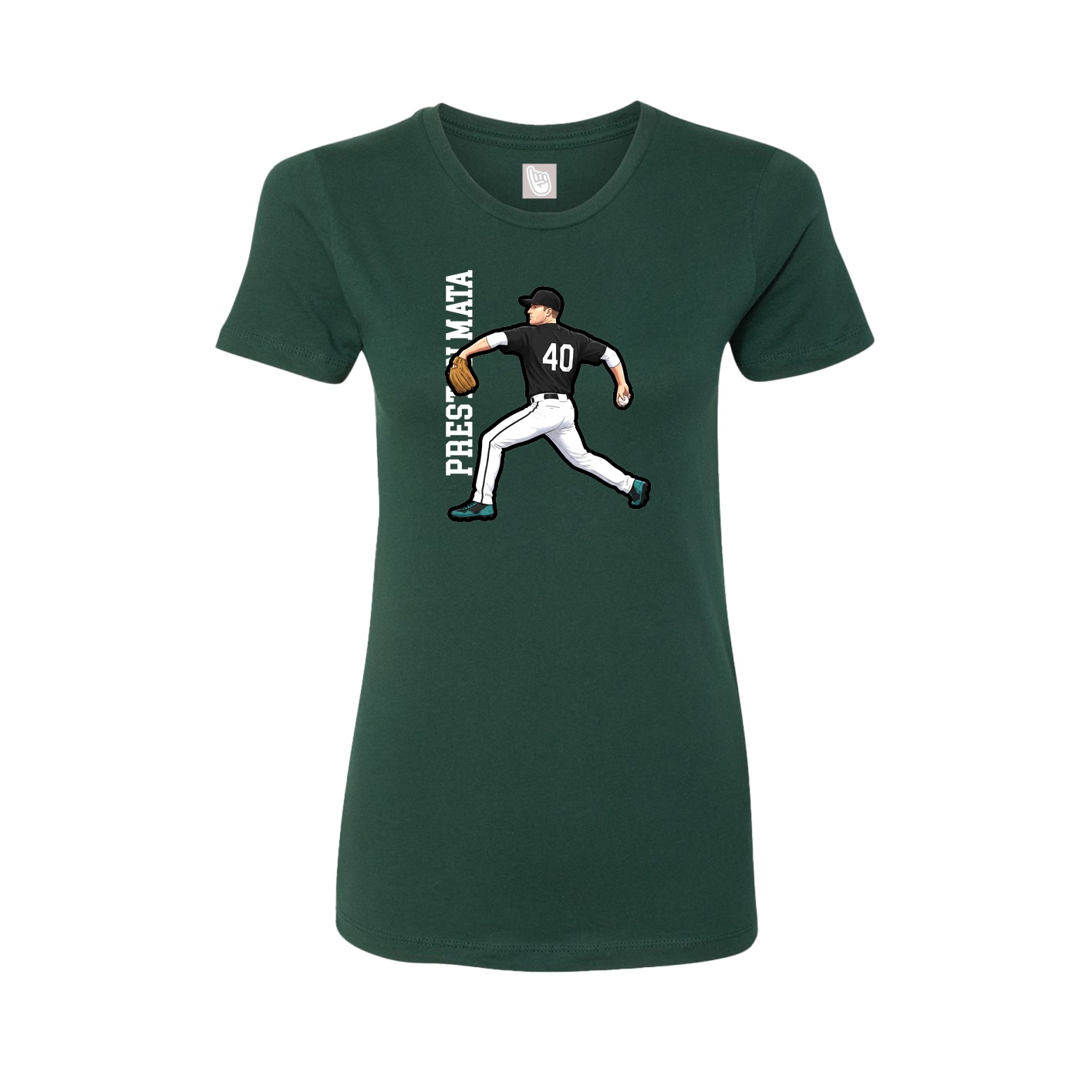 Womens Tee — Name Vertical in Green
