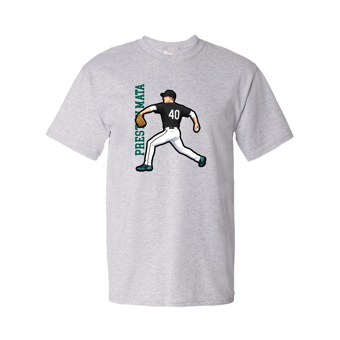 Youth Tee — Name Vertical in Grey