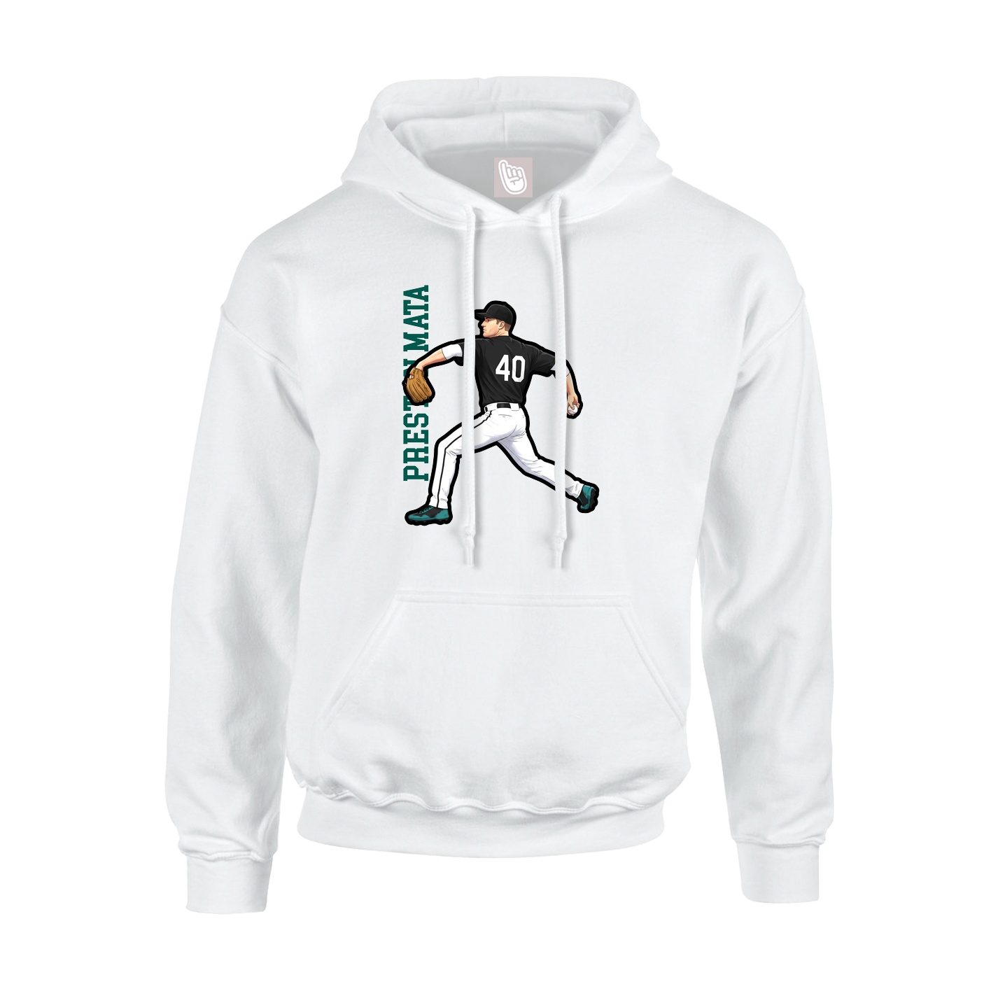 Hoodie — Name Vertical in White