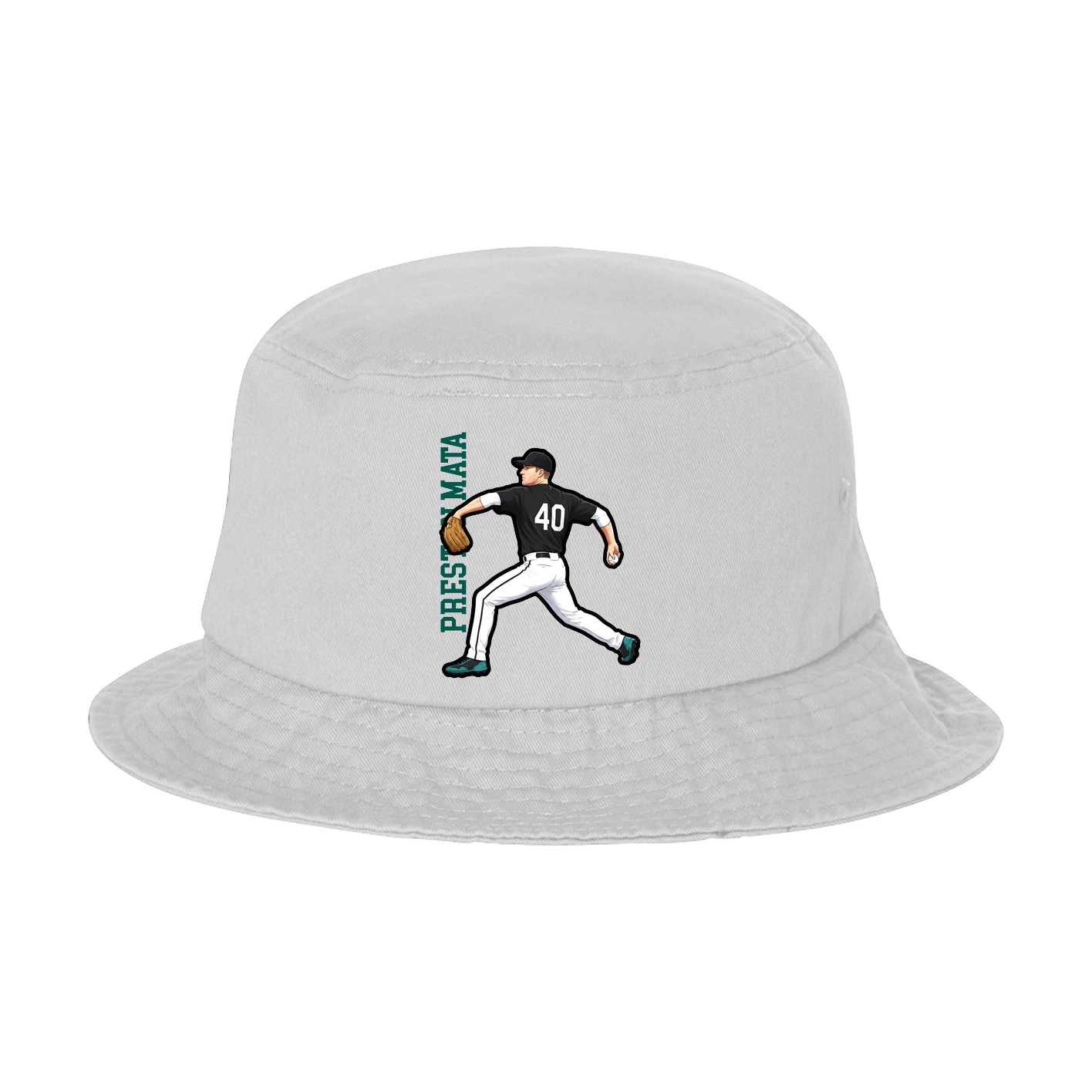 Bucket Cap — Name Vertical in White