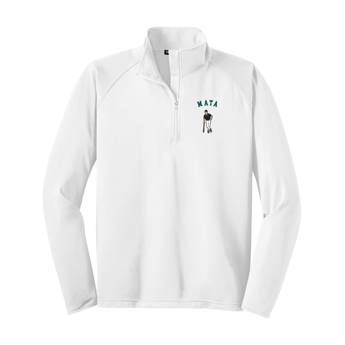 Q-Zip Pullover — Shirsey Arch in White
