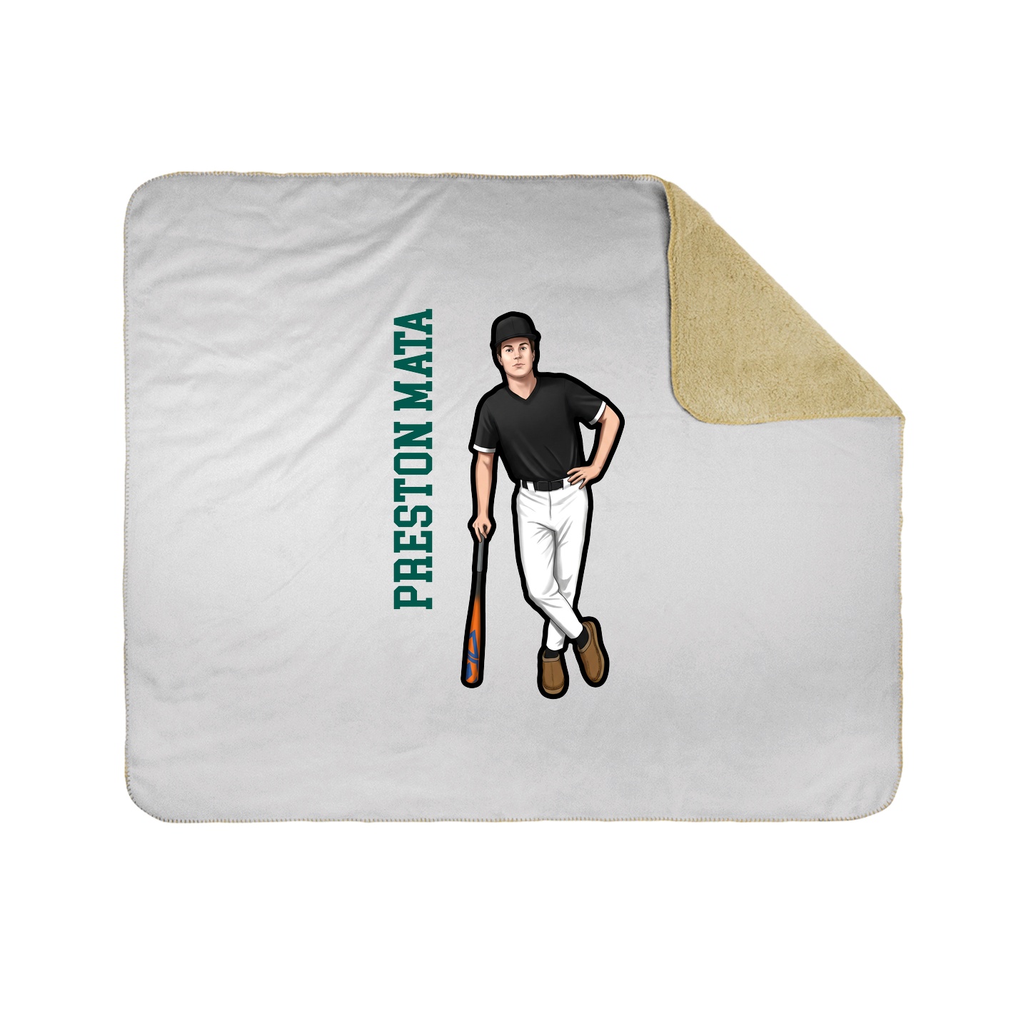 Throw Blanket — Name Vertical in White