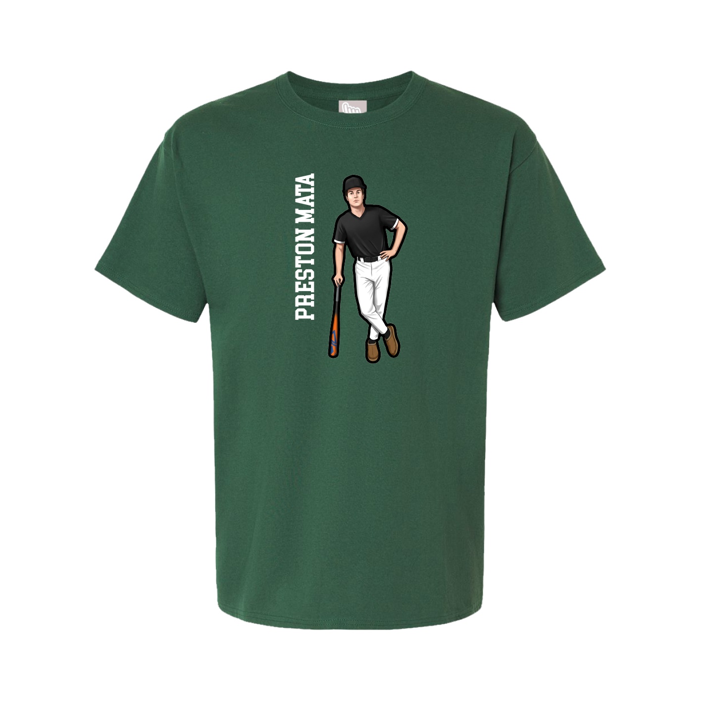 Youth Tee — Name Vertical in Green