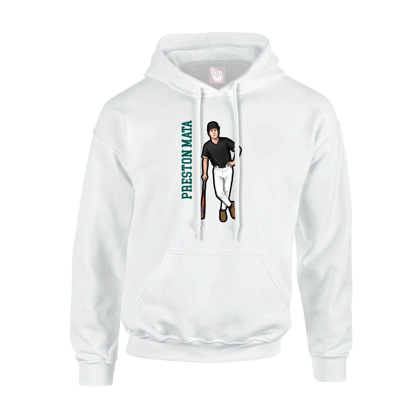 Youth Hoodie — Name Vertical in White