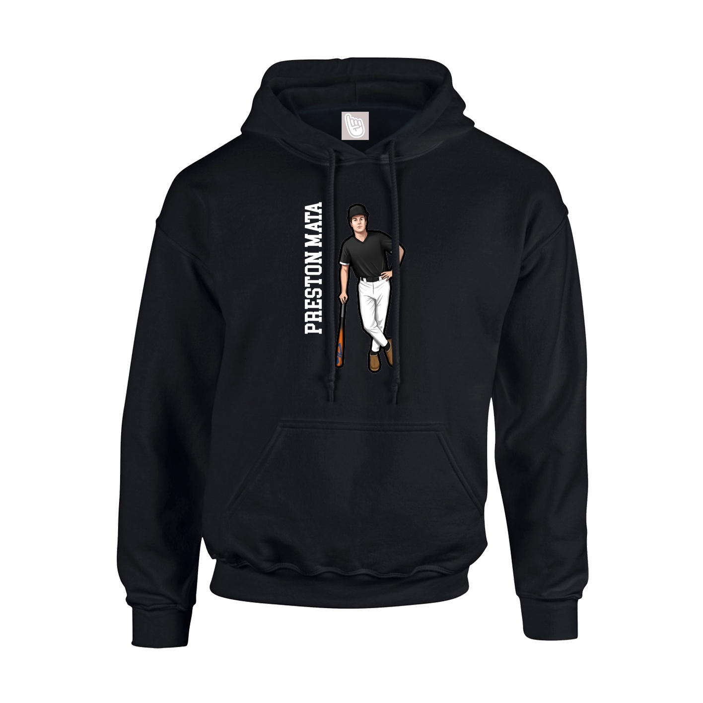 Youth Hoodie — Name Vertical in Black