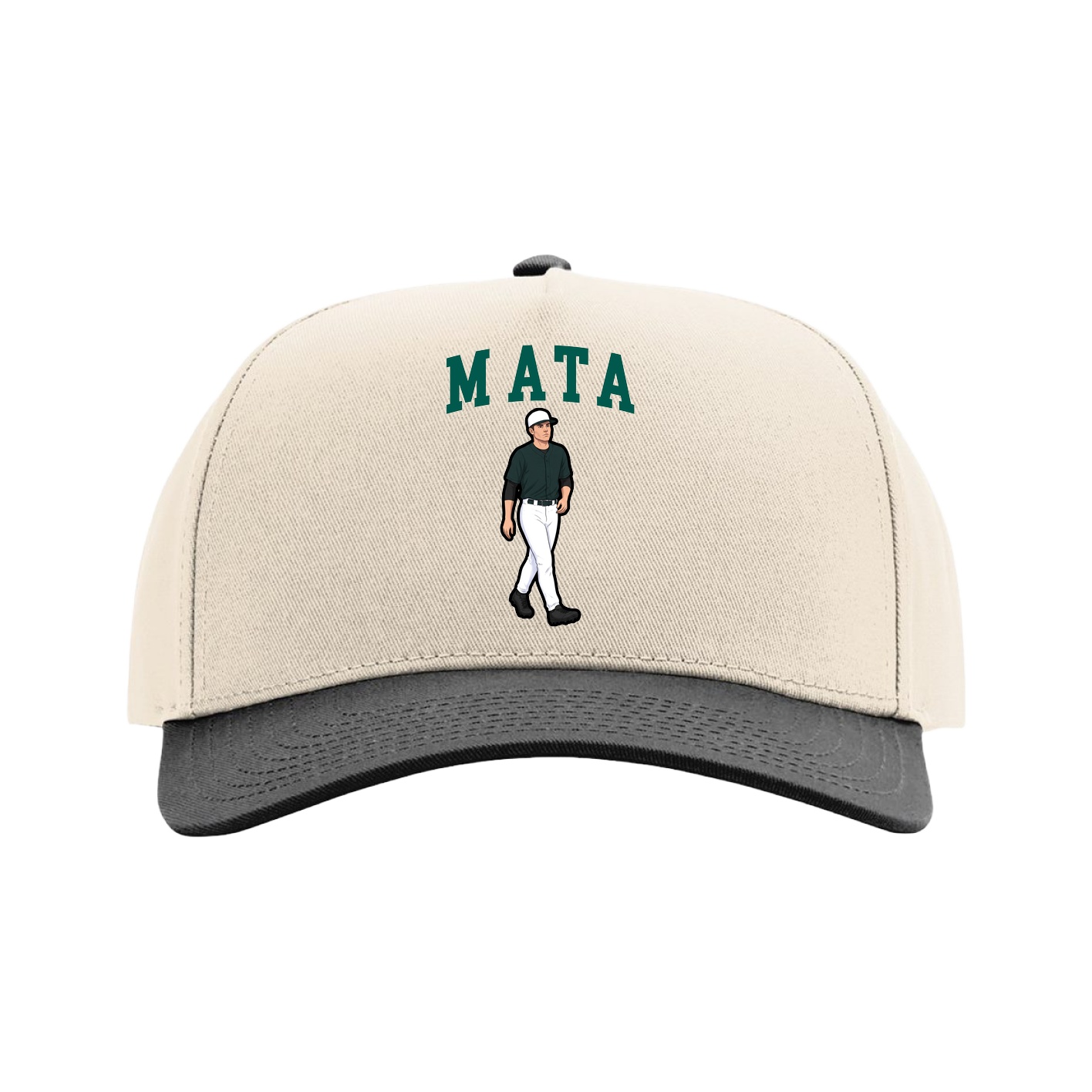Full Fabric Five-Panel Champ Cap — Shirsey in Cream/Black
