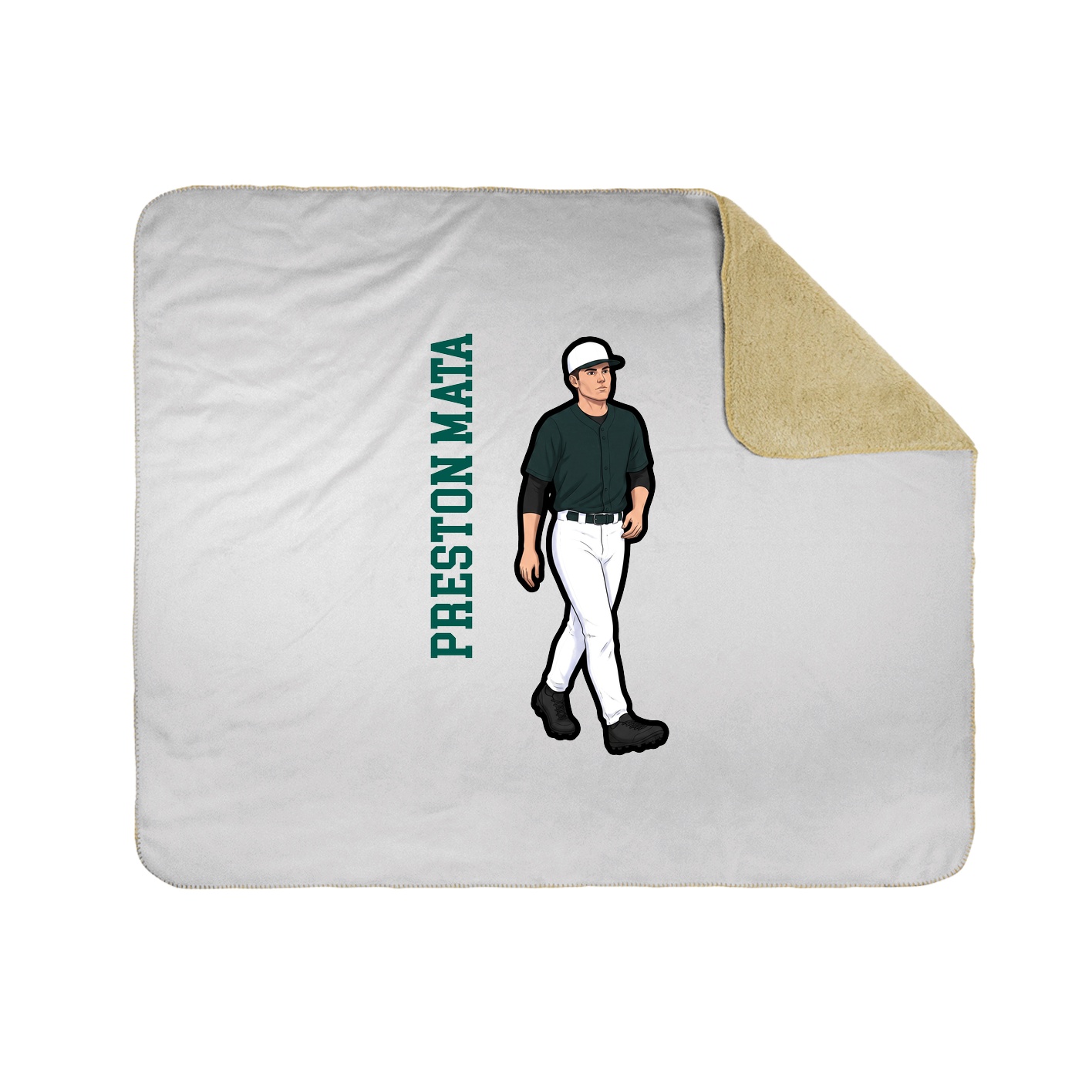 Throw Blanket — Name Vertical in White