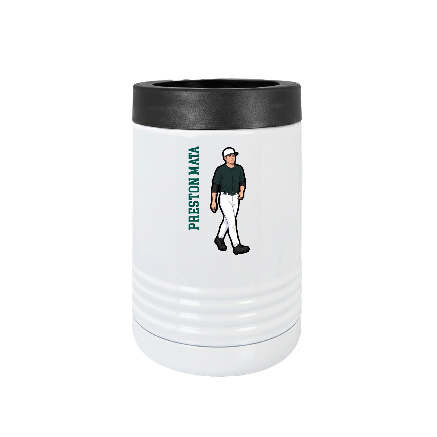 Beverage Holder — Name Vertical in White