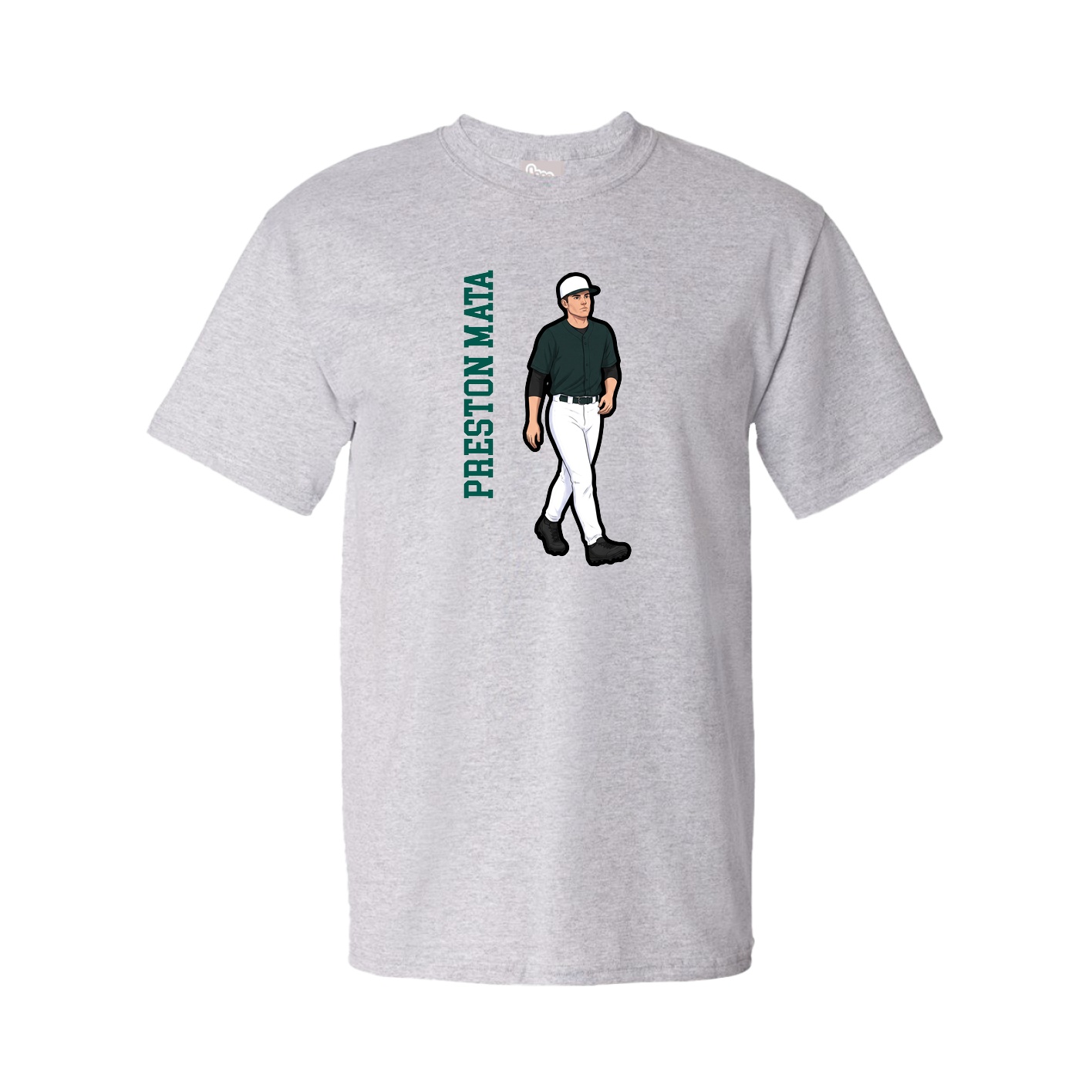 Tee — Name Vertical in Grey