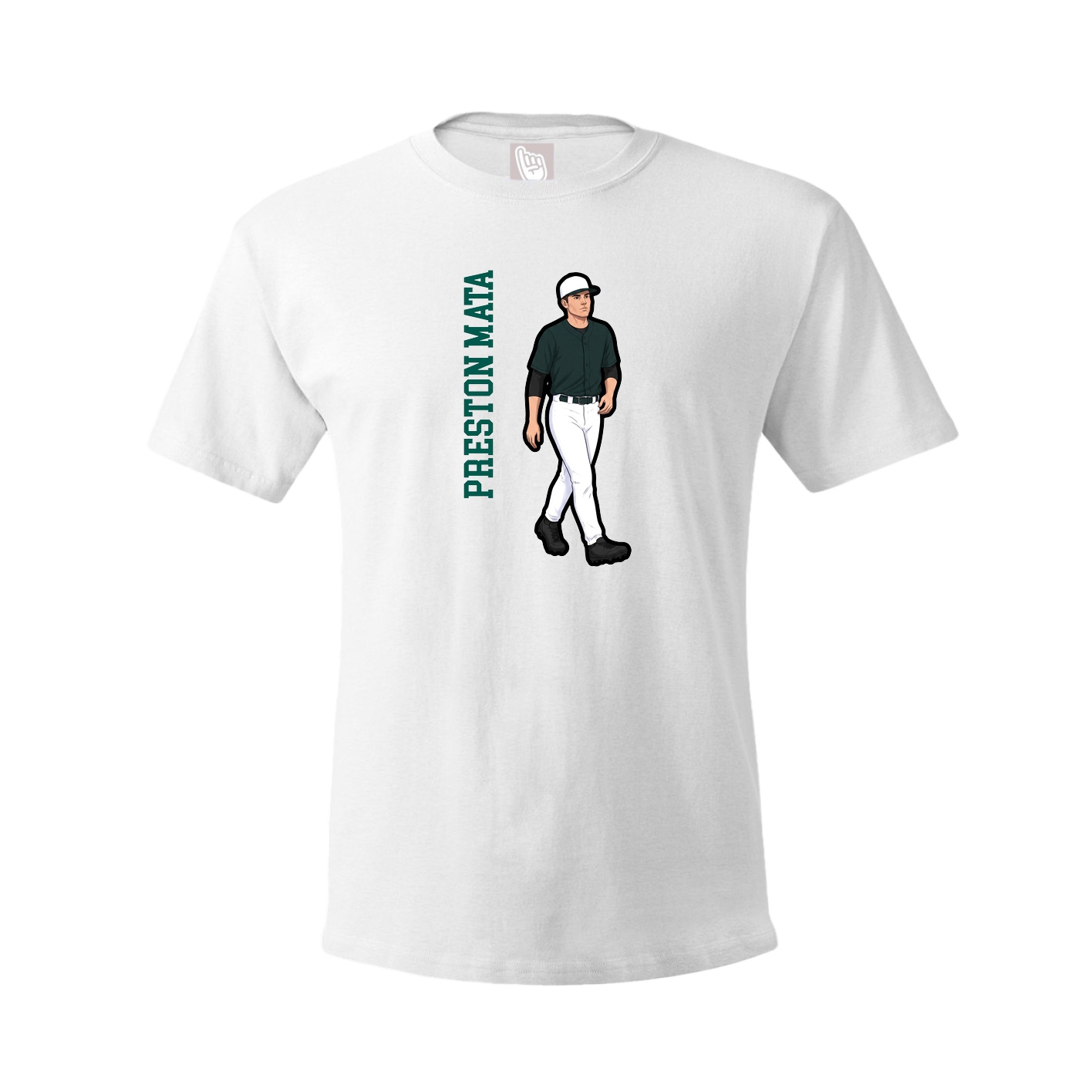 Tee — Name Vertical in White