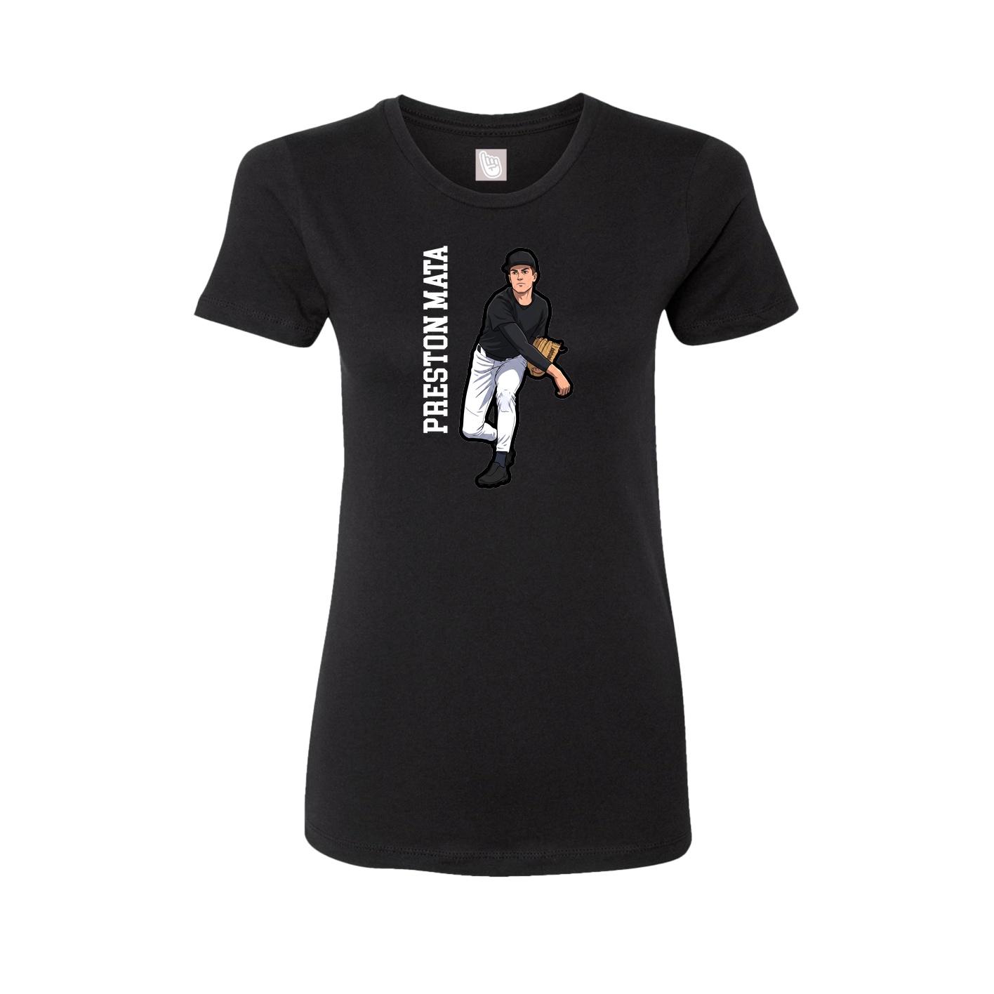 Fitted Women's Tee — Name Vertical in Black