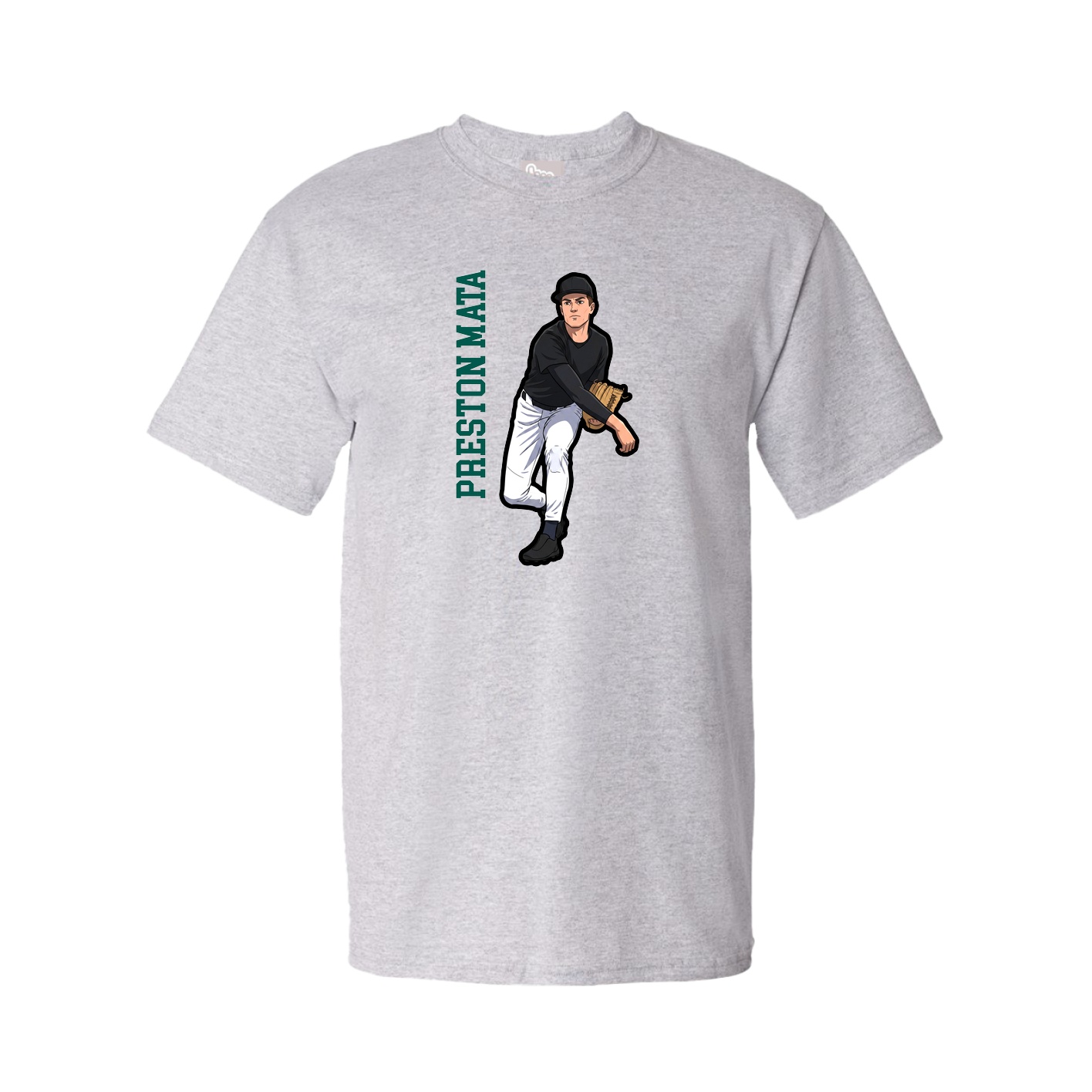 Youth Tee — Name Vertical in Grey
