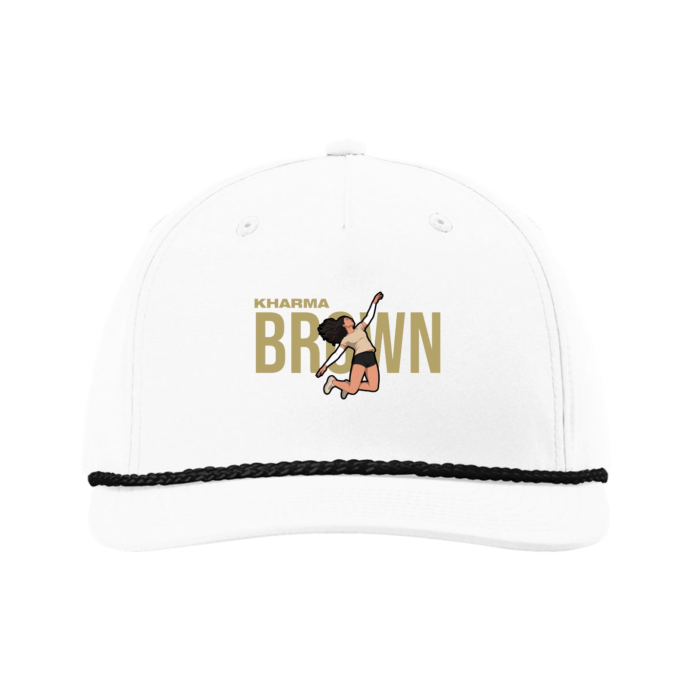 Five-Panel Classic Rope Cap — Player Name in White