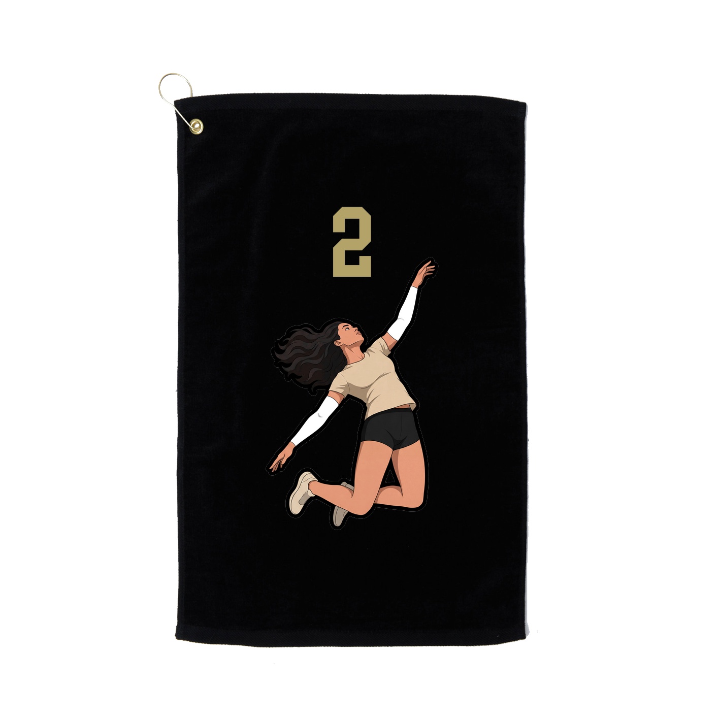 Golf Towel — Number Top in Black