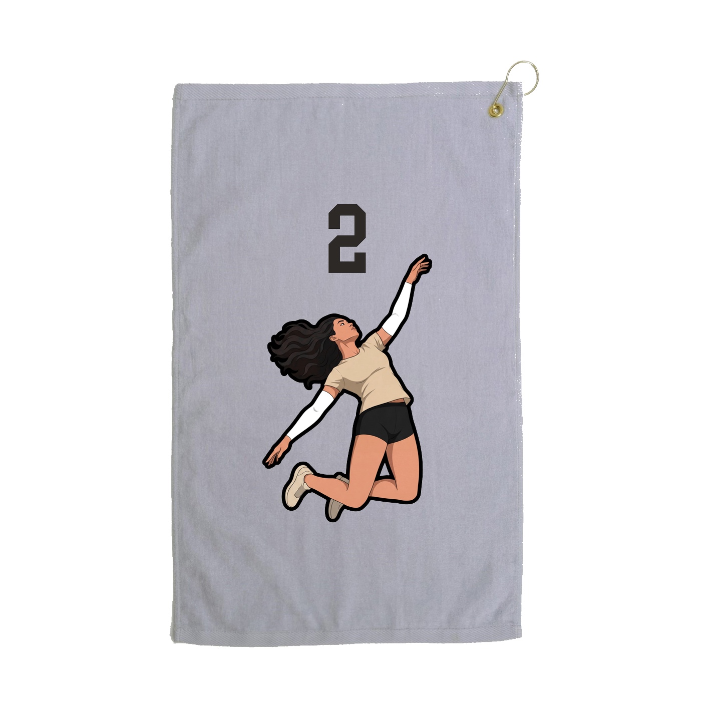 Golf Towel — Number Top in Grey