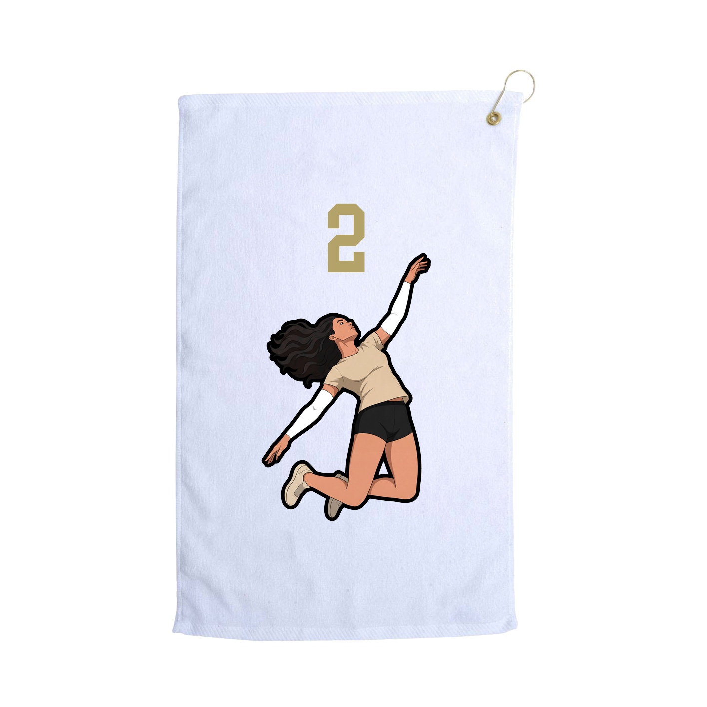 Golf Towel — Number Top in White