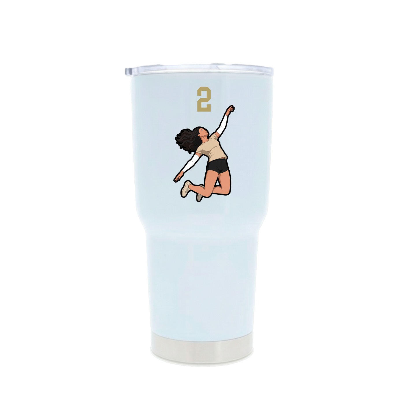 30oz Stainless Steel Tumbler — Number Top in White