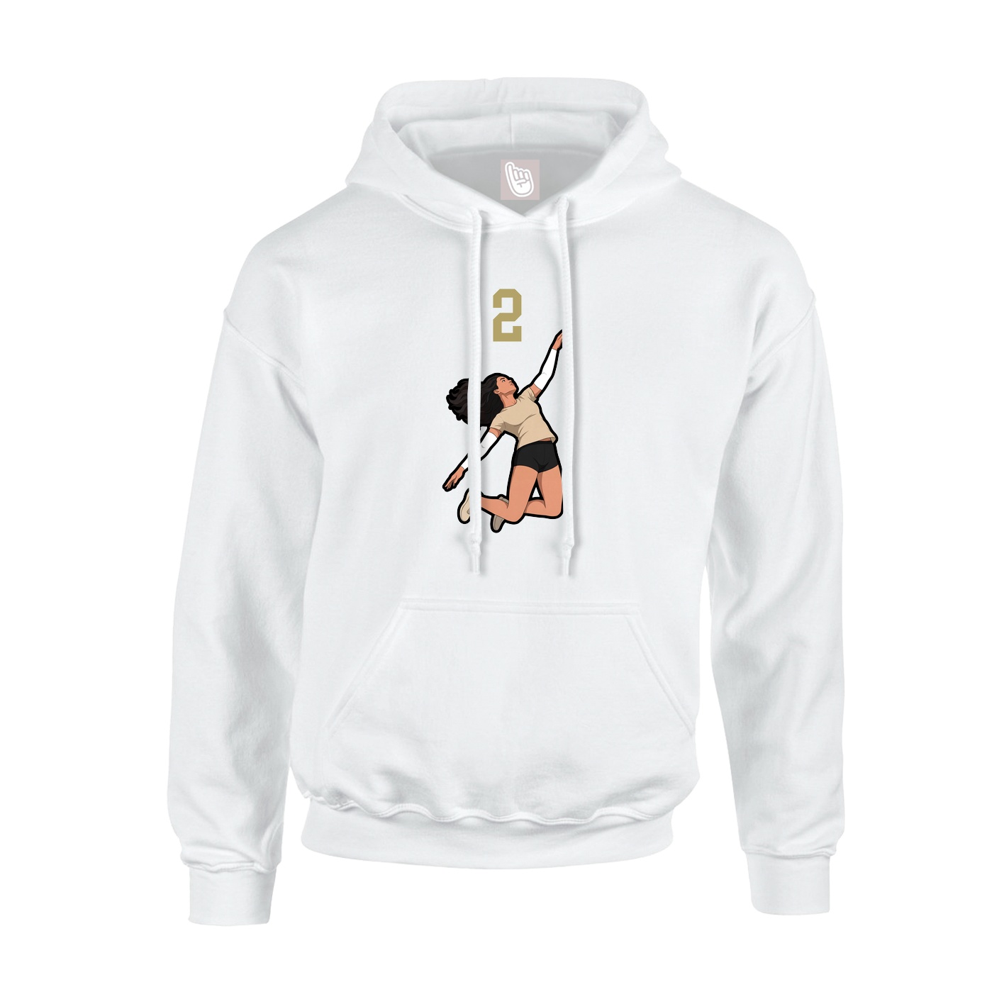 Youth Hoodie — Number Top in White
