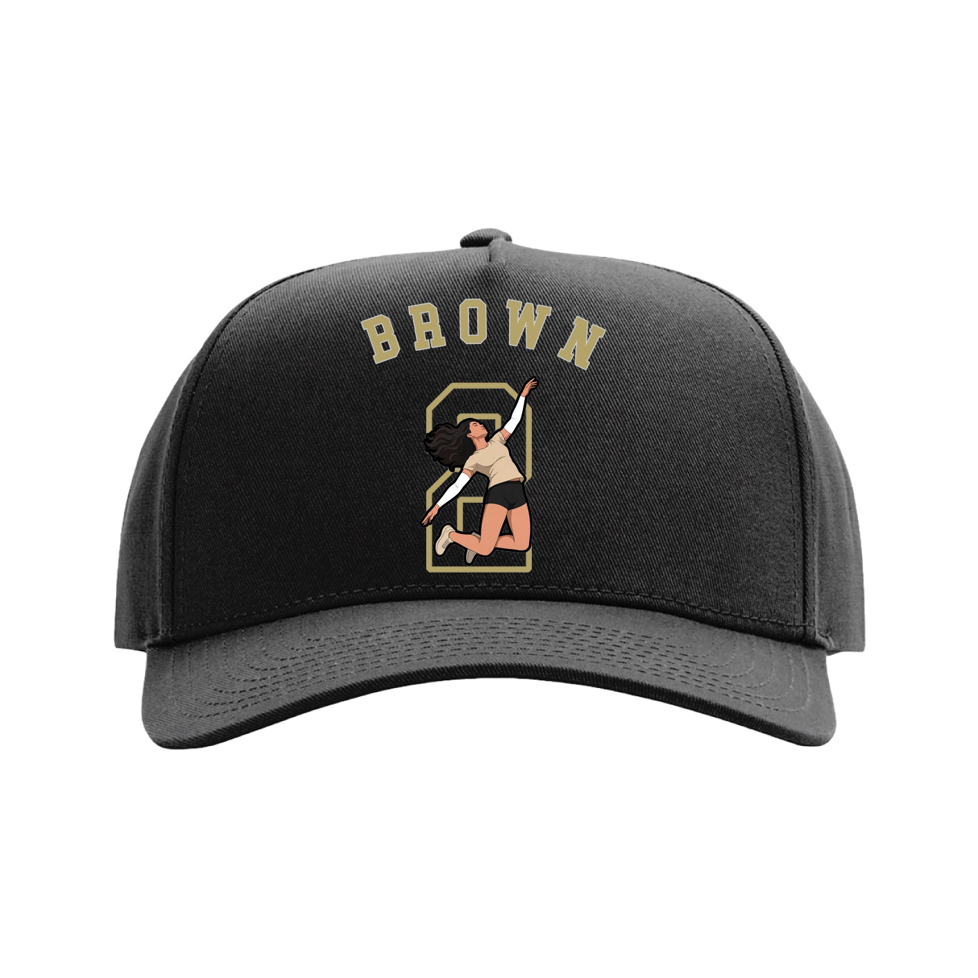 Full Fabric Five-Panel Champ Cap — Shirsey Arch in Black