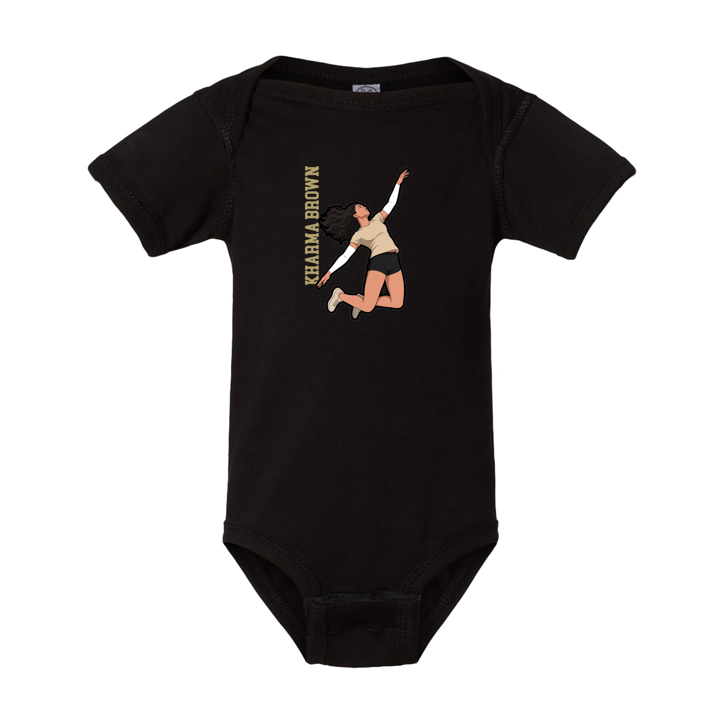 Baby Onesie — Name Vertical in Black