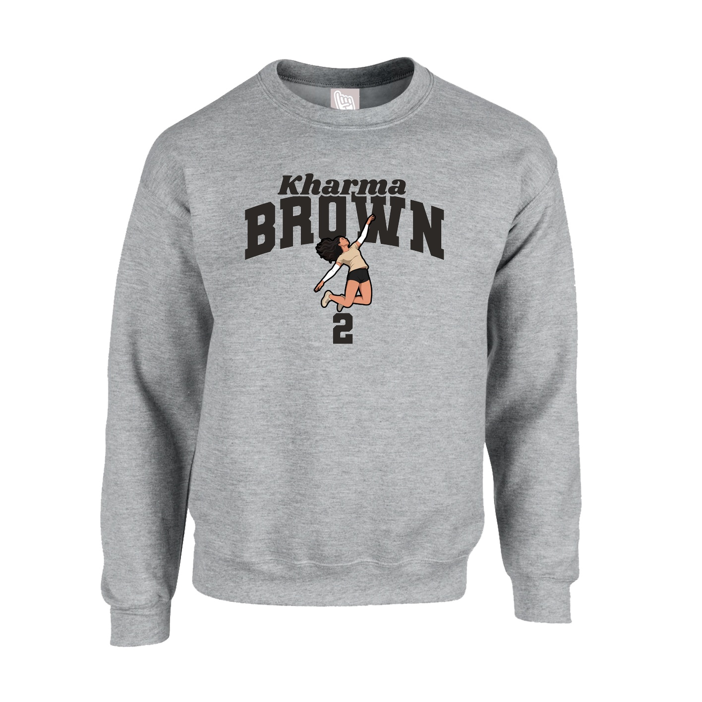 Fleece Crew — Signature Arch in Grey