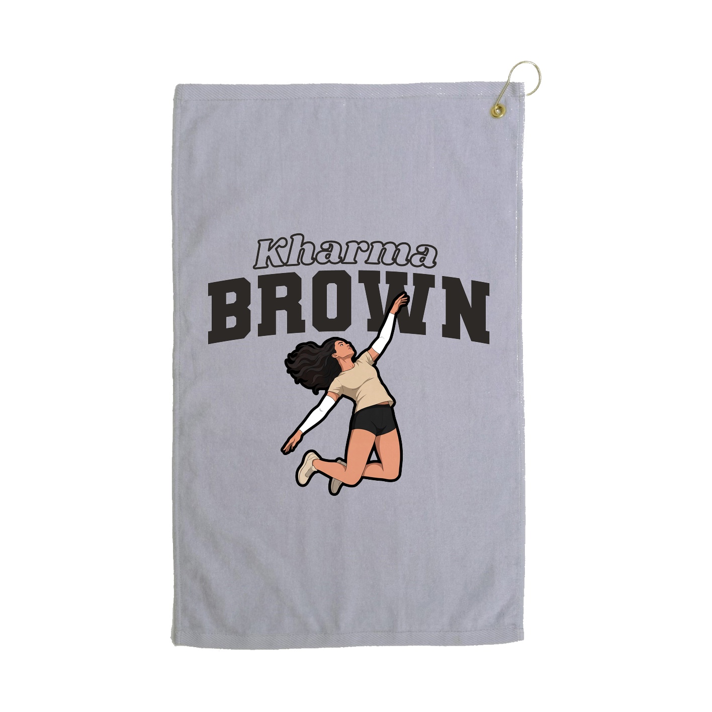 Golf Towel — Name Arch in Grey