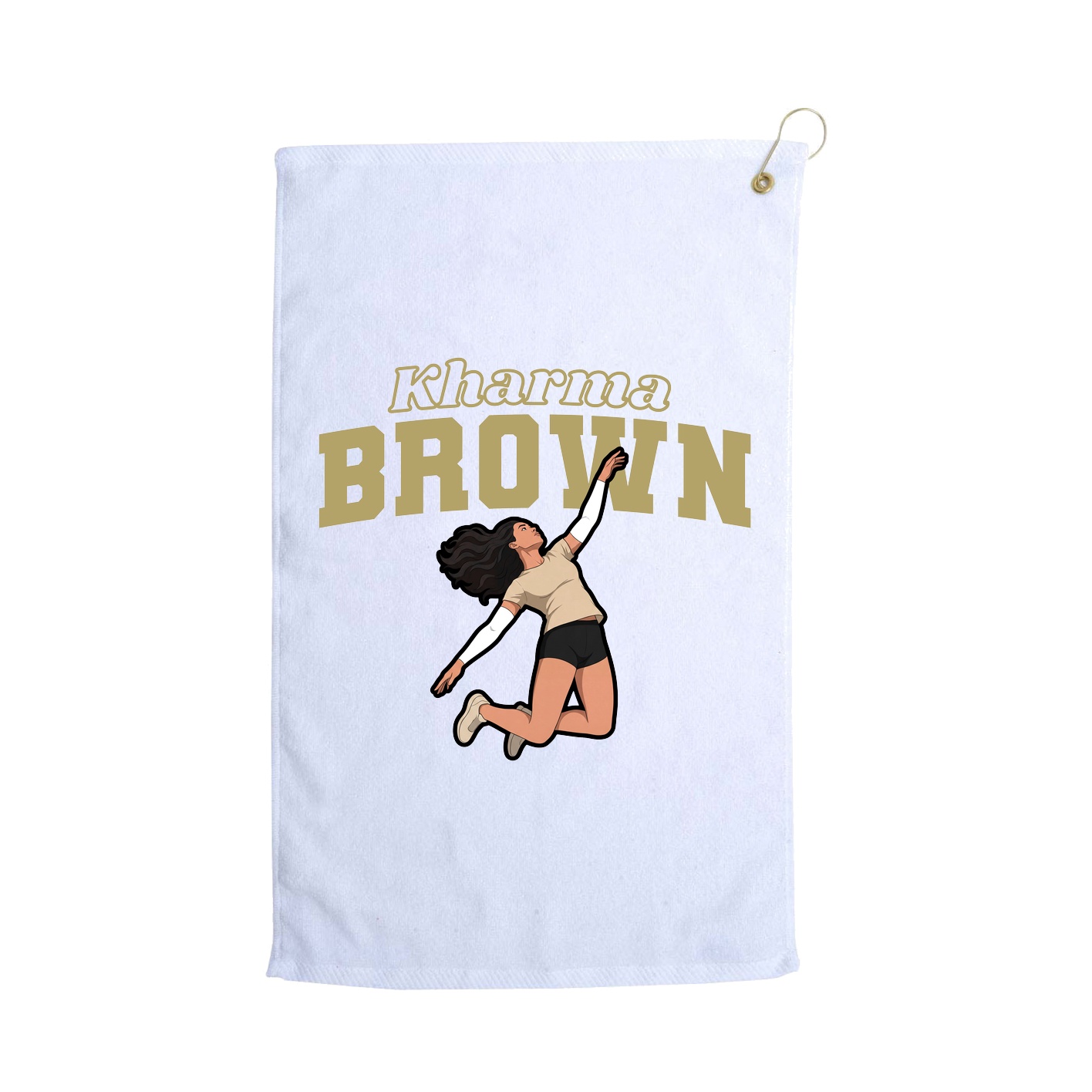 Golf Towel — Name Arch in White