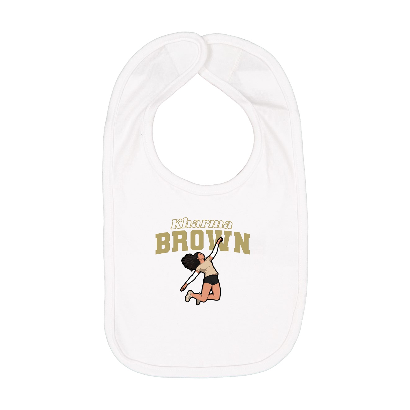 Infant Bib — Name Arch in White