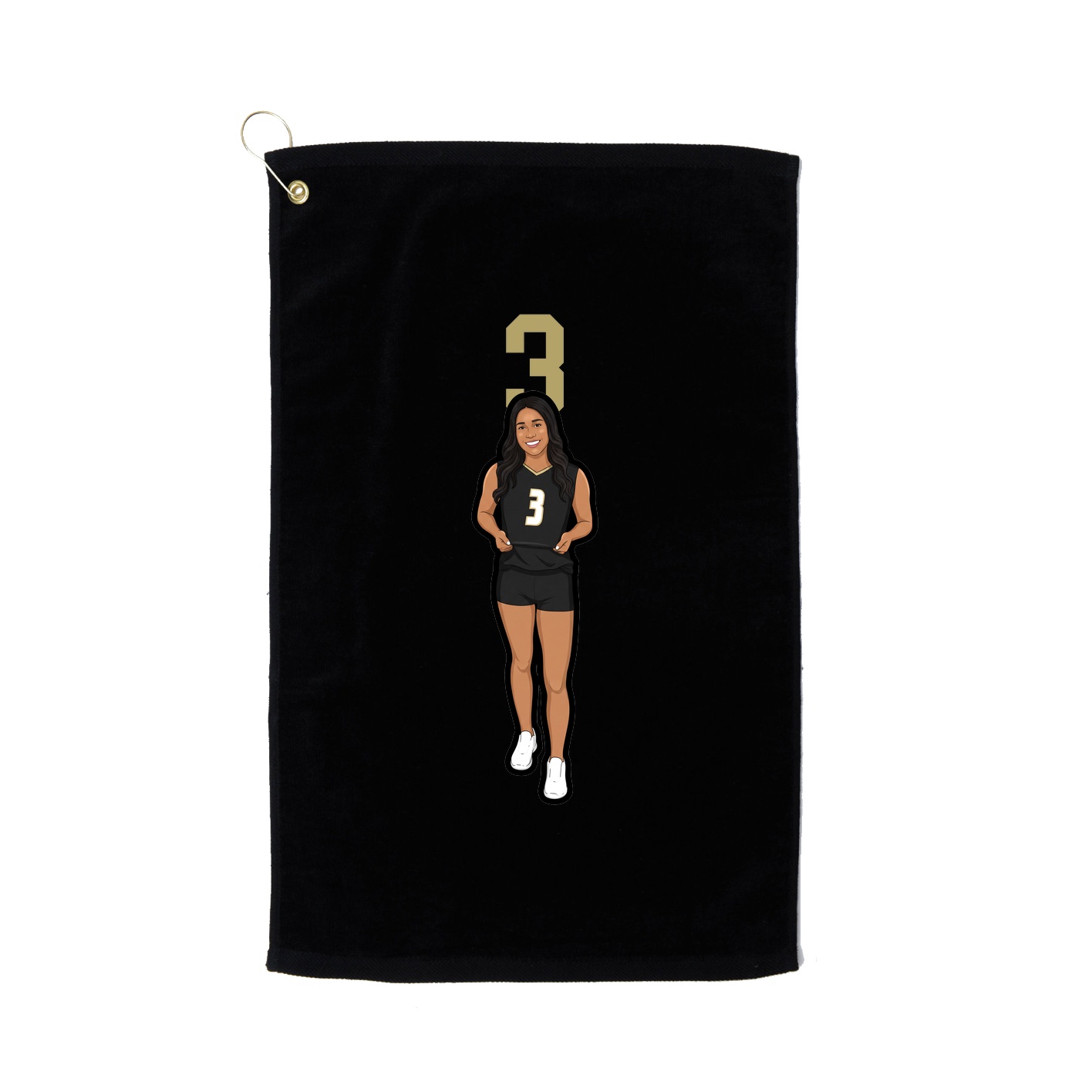Golf Towel — Number Top in Black