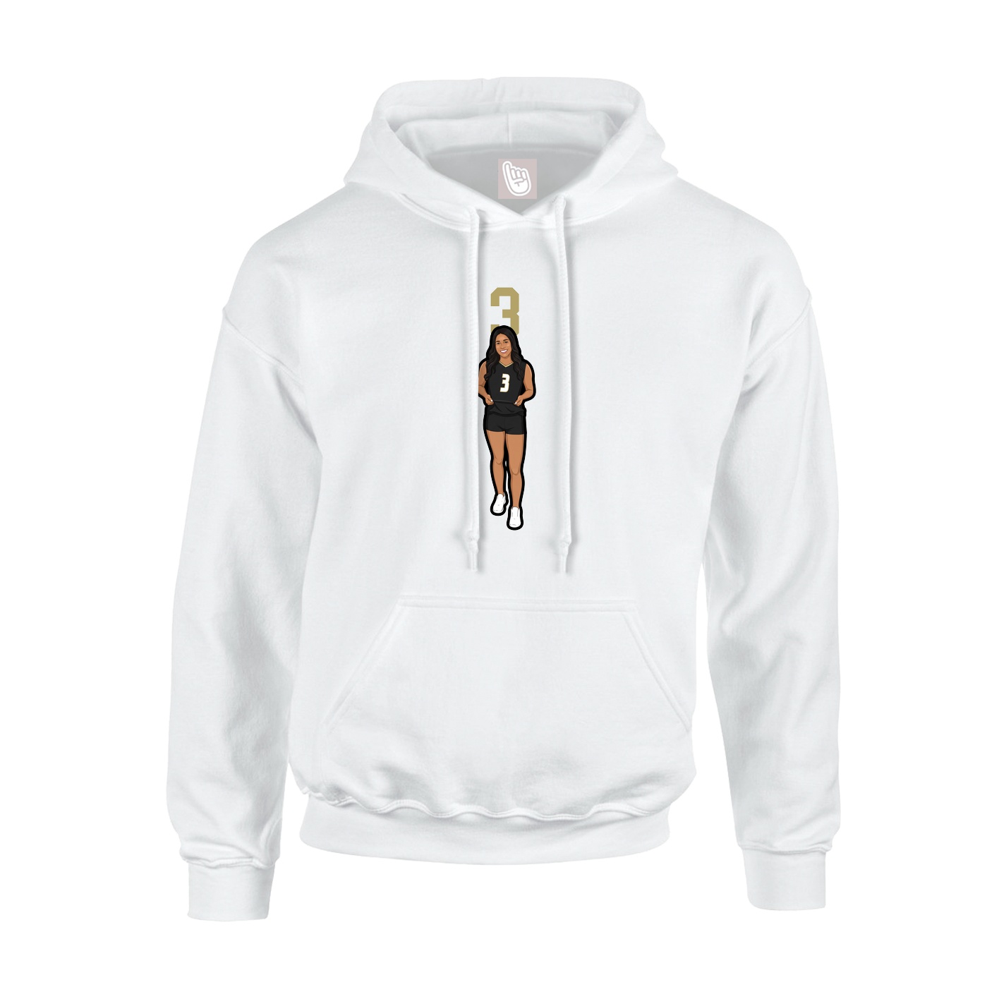 Hoodie — Number Top in White