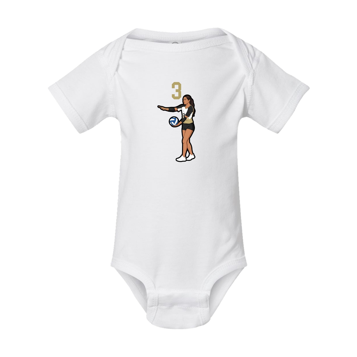 Baby Onesie — Number Top in White