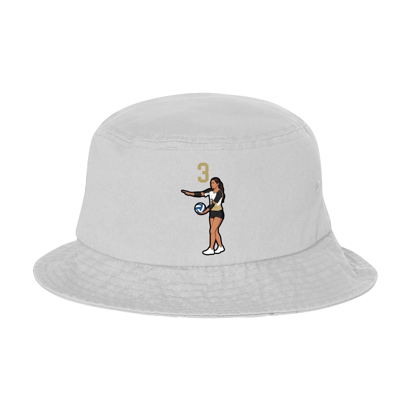 Bucket Cap — Number Top in White