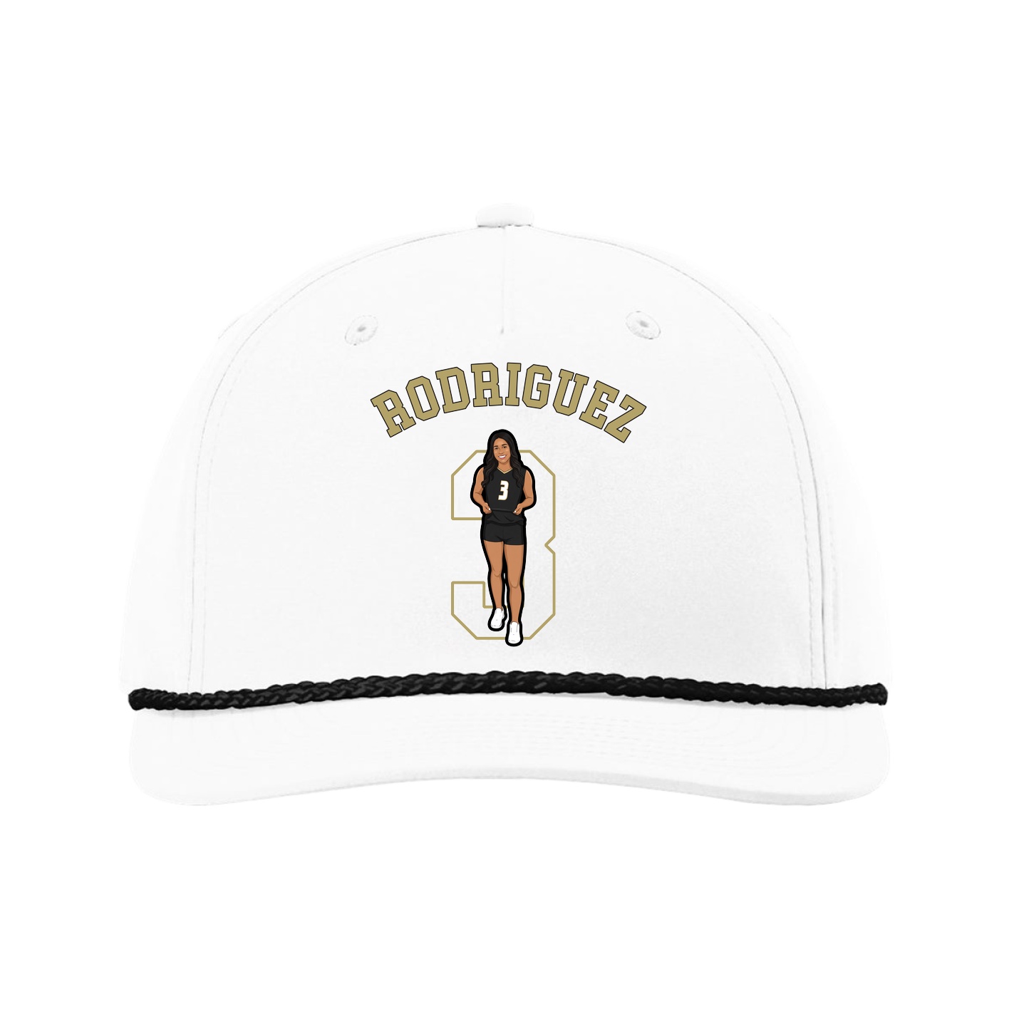 Five-Panel Classic Rope Cap — Shirsey Arch in White