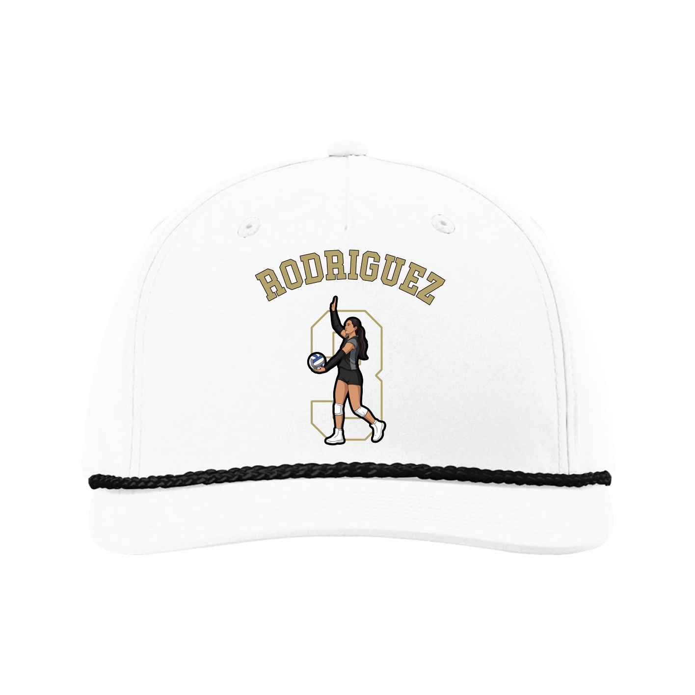 Five-Panel Classic Rope Cap — Shirsey Arch in White