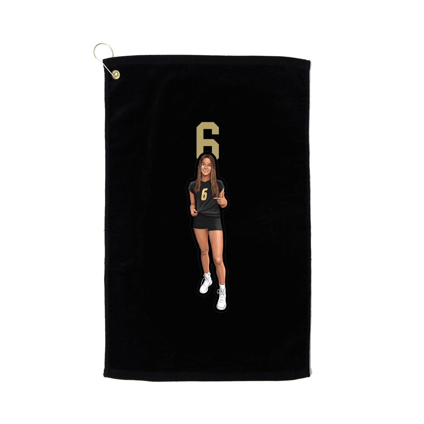 Golf Towel — Number Top in Black