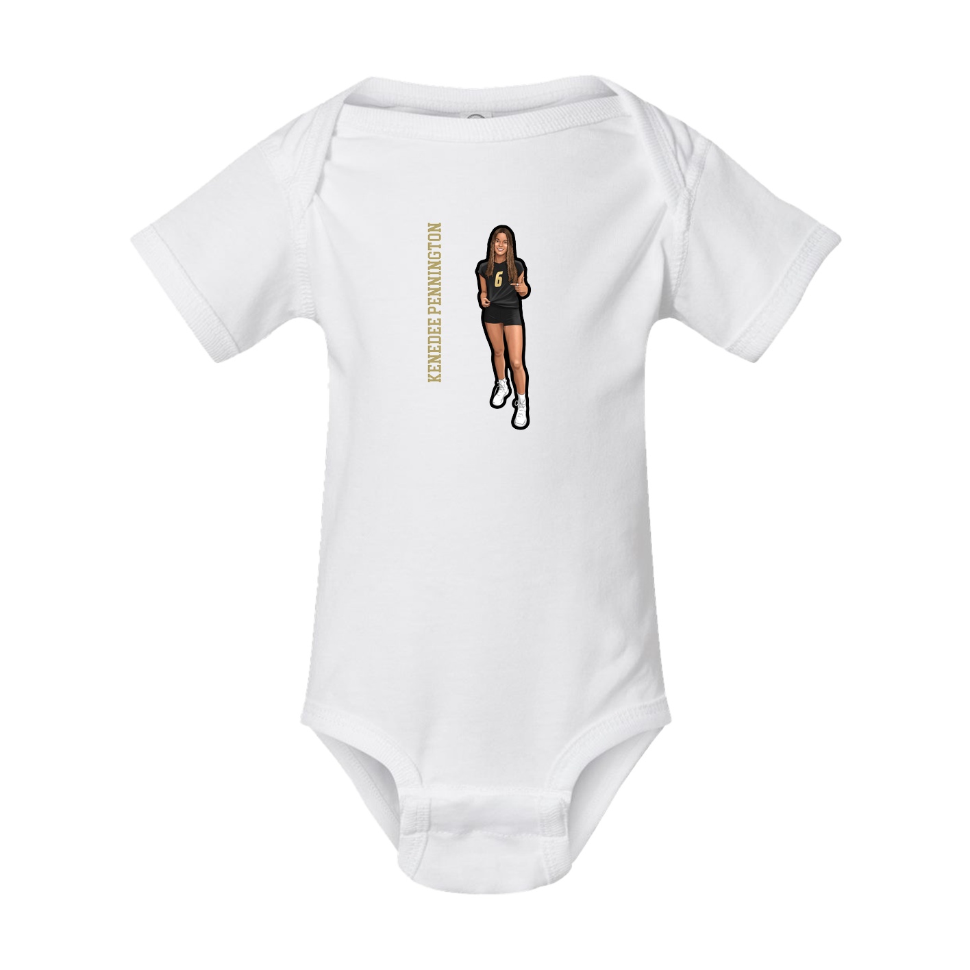 Baby Onesie — Name Vertical in White