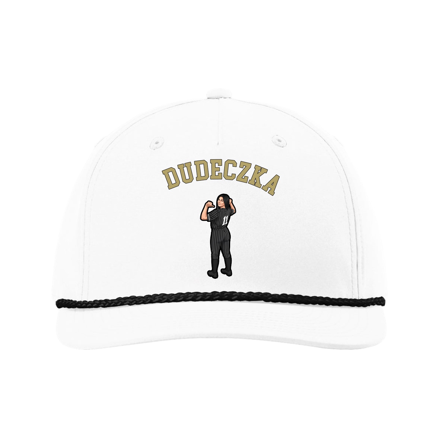 Five-Panel Classic Rope Cap — Shirsey Arch in White