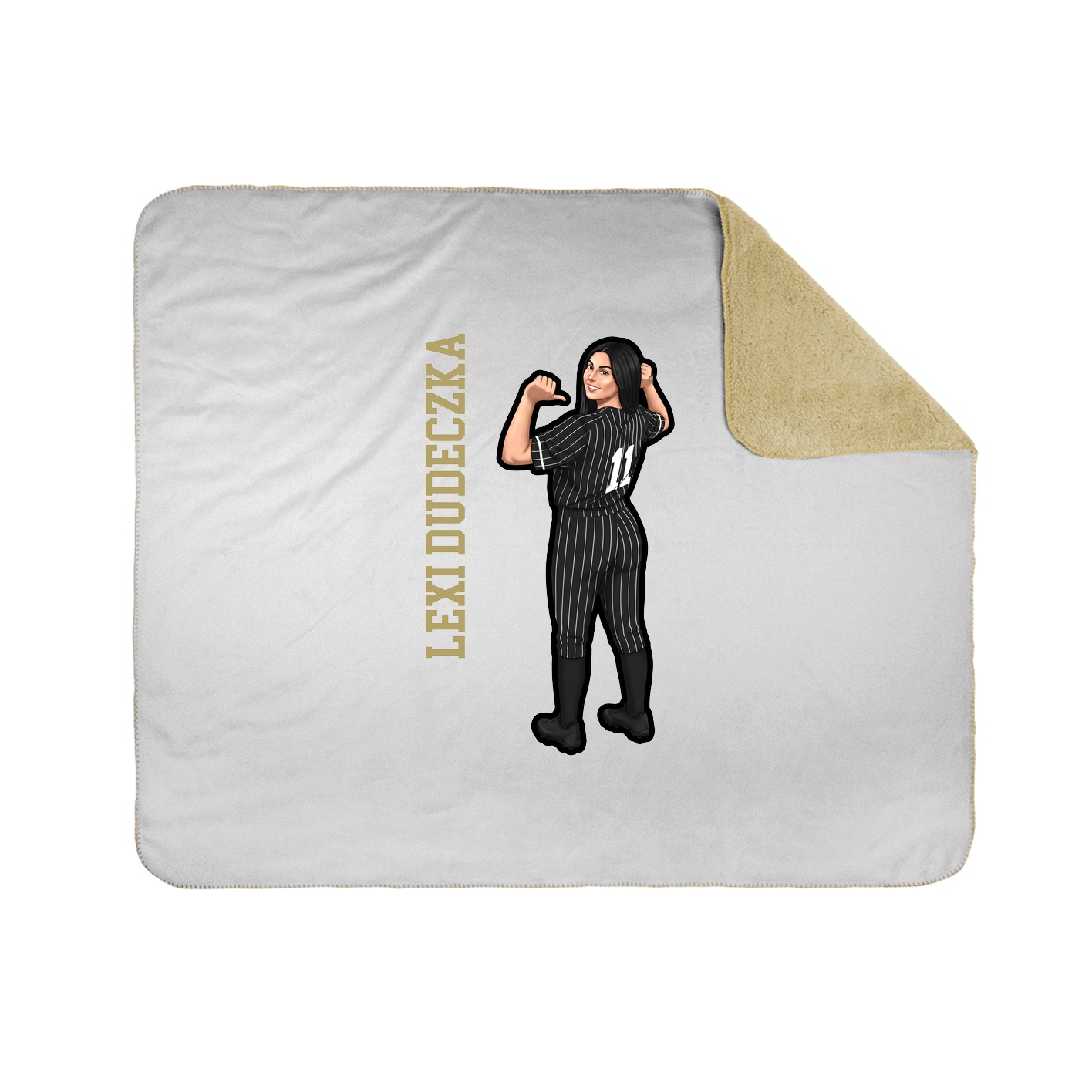 Throw Blanket — Name Vertical in White