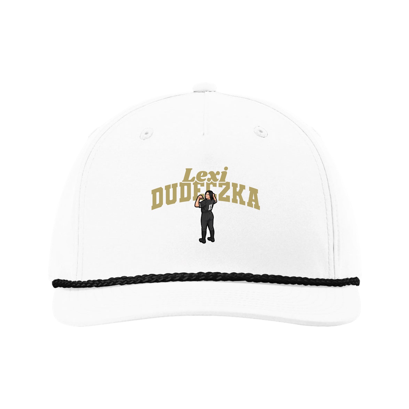 Five-Panel Classic Rope Cap — Signature Arch in White